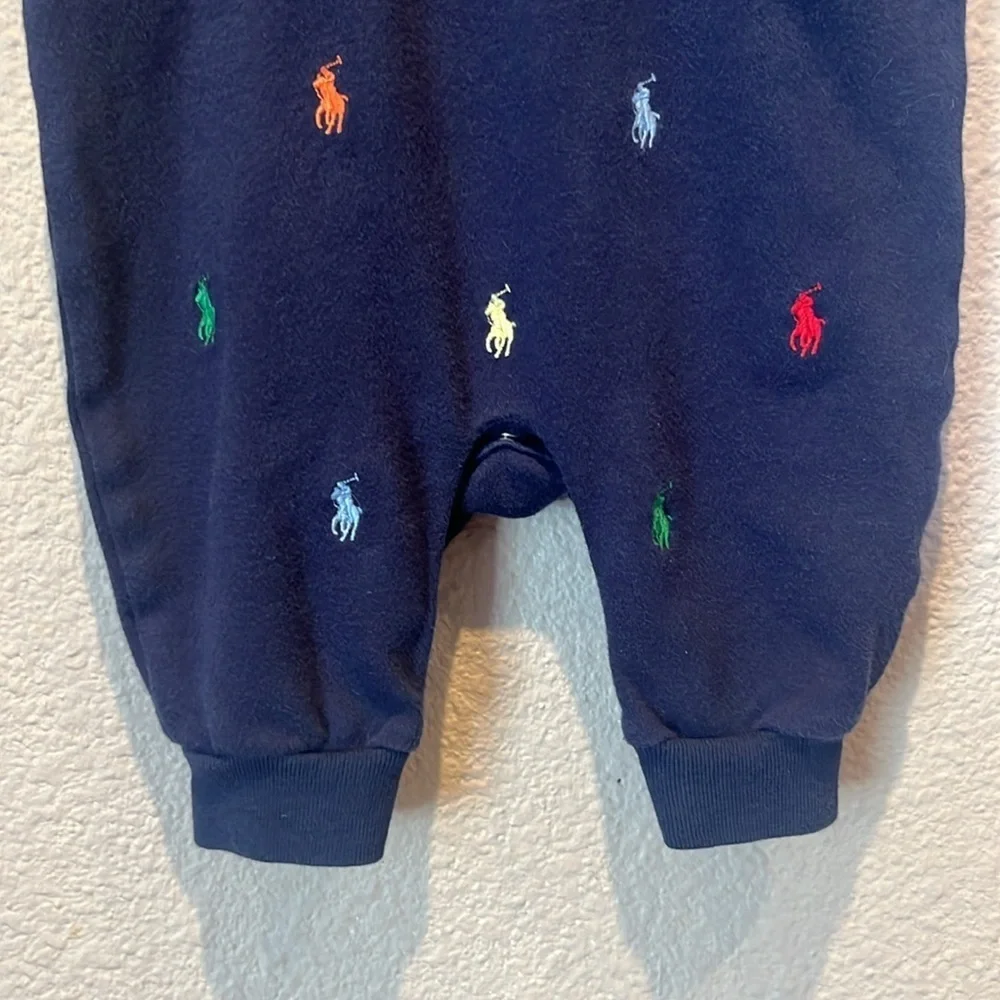 Ralph Lauren Baby Jumper Size 3 Months Navy Blue Multi color horse logo